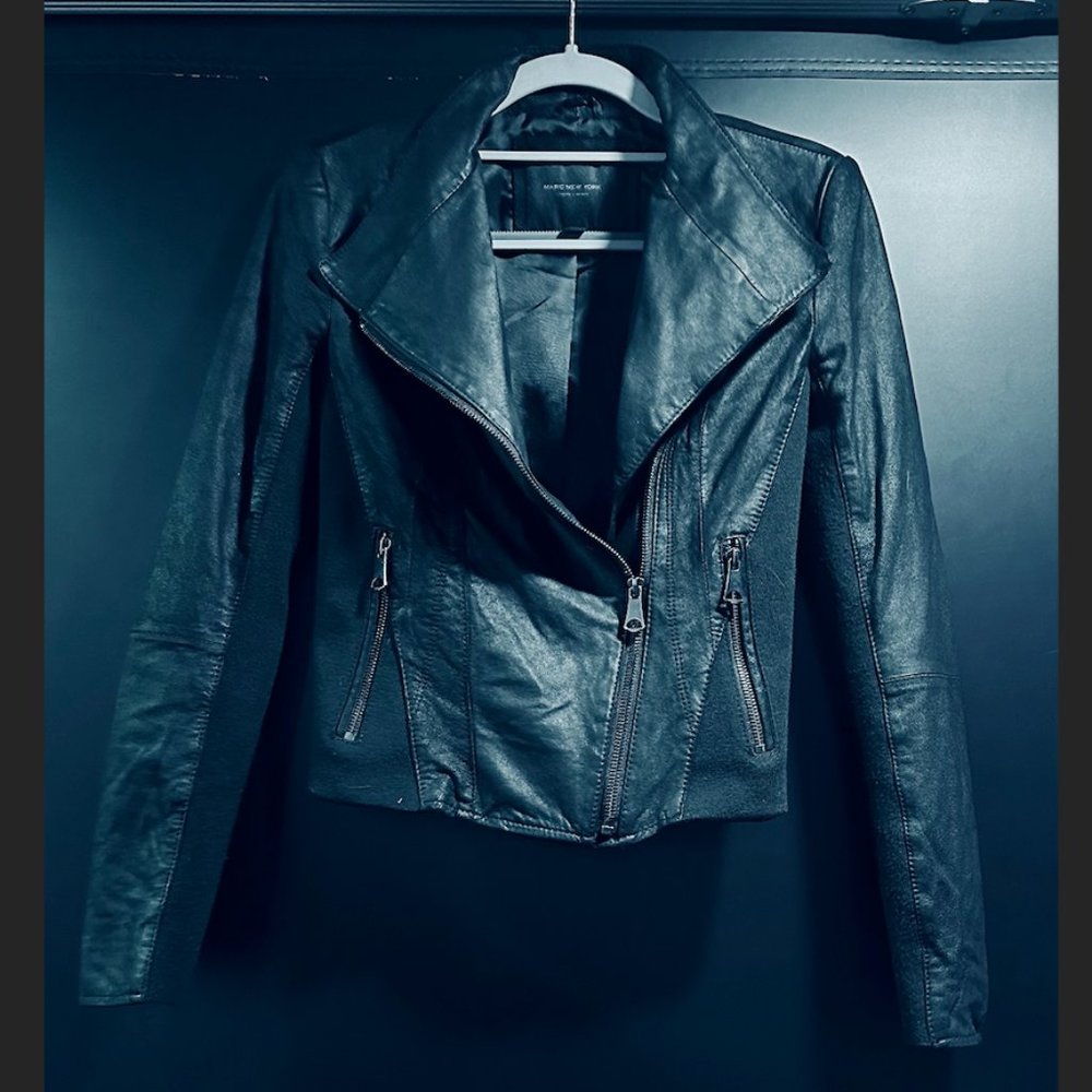 Andrew Marc Felix Leather Crop Moto Jacket